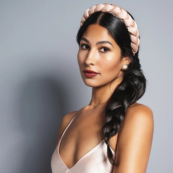 NWT The Hair Edit Tressé Champagne Braided Fabric Headband - Picture 4 of 11